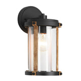 Industrial Style Outdoor Wall Light Black Waterproof Exterior Glass Sconce for Porch and Garden