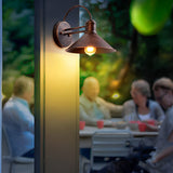 Industrial Style Retro Conical Iron Waterproof Outdoor Wall Lamp Exterior Porch Sconce