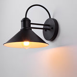 Industrial Style Retro Conical Iron Waterproof Outdoor Wall Lamp Exterior Porch Sconce
