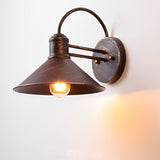 Industrial Style Retro Conical Iron Waterproof Outdoor Wall Lamp Exterior Porch Sconce