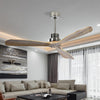 Modern Wood Blade LED Ceiling Fan Lamp with Remote Control and Intelligent Dimming Frequency Conversion
