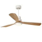Modern Wood Blade LED Ceiling Fan Lamp with Remote Control and Intelligent Dimming Frequency Conversion