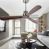 Modern Wood Blade LED Ceiling Fan Lamp with Remote Control and Intelligent Dimming Frequency Conversion