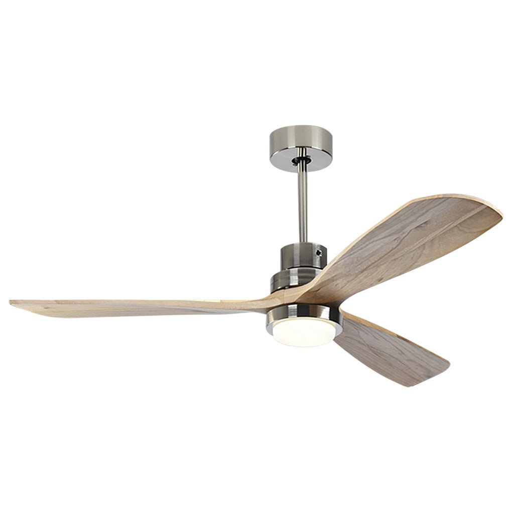 Modern Wood Blade LED Ceiling Fan Lamp with Remote Control and Intelligent Dimming Frequency Conversion