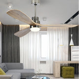 Modern Wood Blade LED Ceiling Fan Lamp with Remote Control and Intelligent Dimming Frequency Conversion