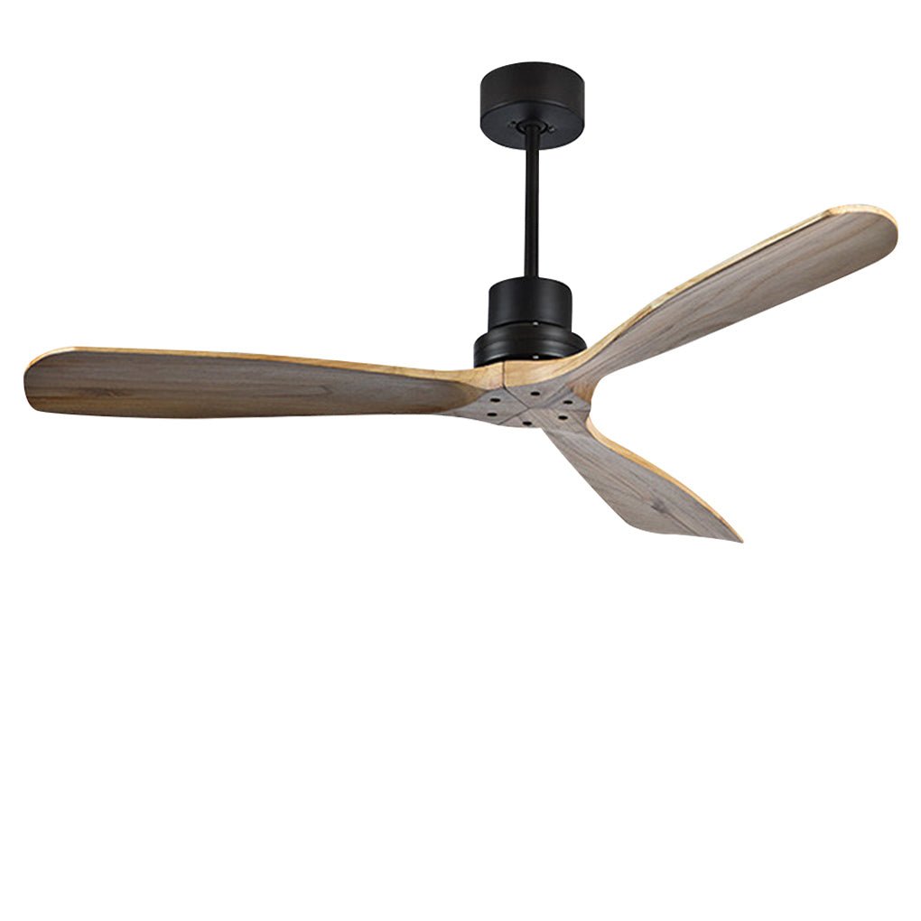 Modern Wood Blade LED Ceiling Fan Lamp with Remote Control and Intelligent Dimming Frequency Conversion