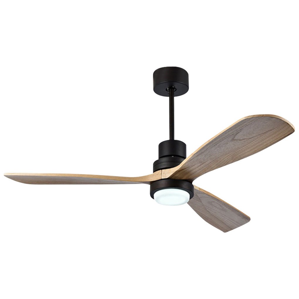 Modern Wood Blade LED Ceiling Fan Lamp with Remote Control and Intelligent Dimming Frequency Conversion