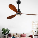 Modern Wood Blade LED Ceiling Fan Lamp with Remote Control and Intelligent Dimming Frequency Conversion