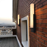IP54 Waterproof Modern LED Outdoor Wall Light Sconce Black Stainless Steel Imitation Marble