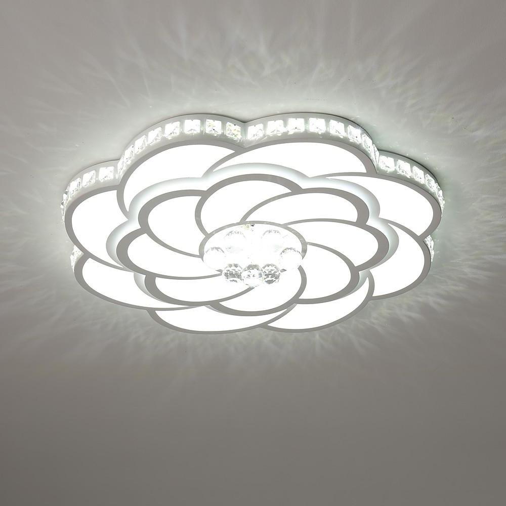 Modern Flower Swirl LED Flush Mount Ceiling Light Metal Acrylic Petal Fixture for Bedroom