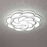 Modern Flower Swirl LED Flush Mount Ceiling Light Metal Acrylic Petal Fixture for Bedroom
