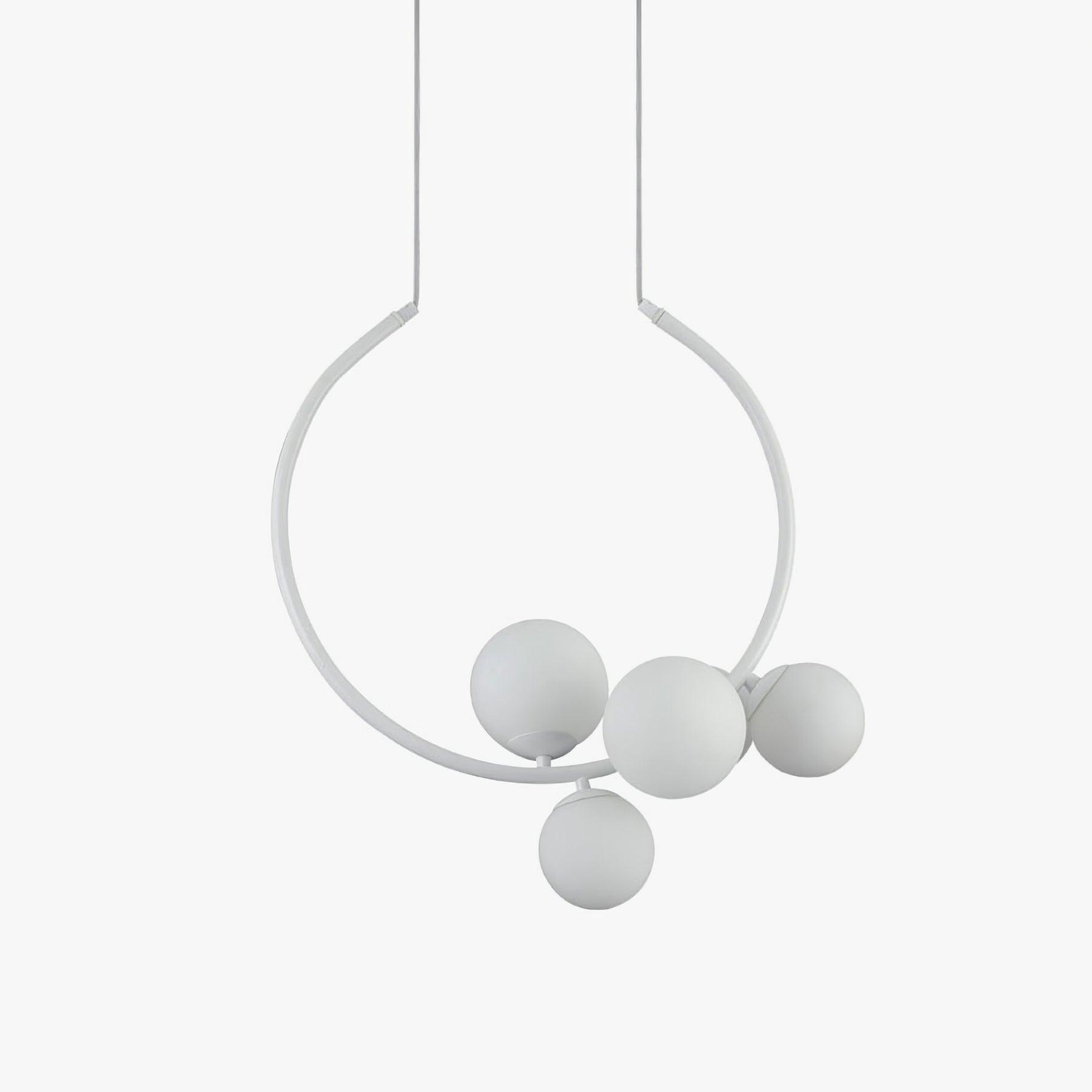 Iridescent Glass Globe Chandelier Circular Bubble Pendant Light Modern Interior Hanging Lamp