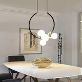 Iridescent Glass Globe Chandelier Circular Bubble Pendant Light Modern Interior Hanging Lamp
