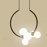 Iridescent Glass Globe Chandelier Circular Bubble Pendant Light Modern Interior Hanging Lamp