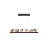 Irregular Cognac Glass Stone Pendant Light Modern Creative Chandelier for Dining Room
