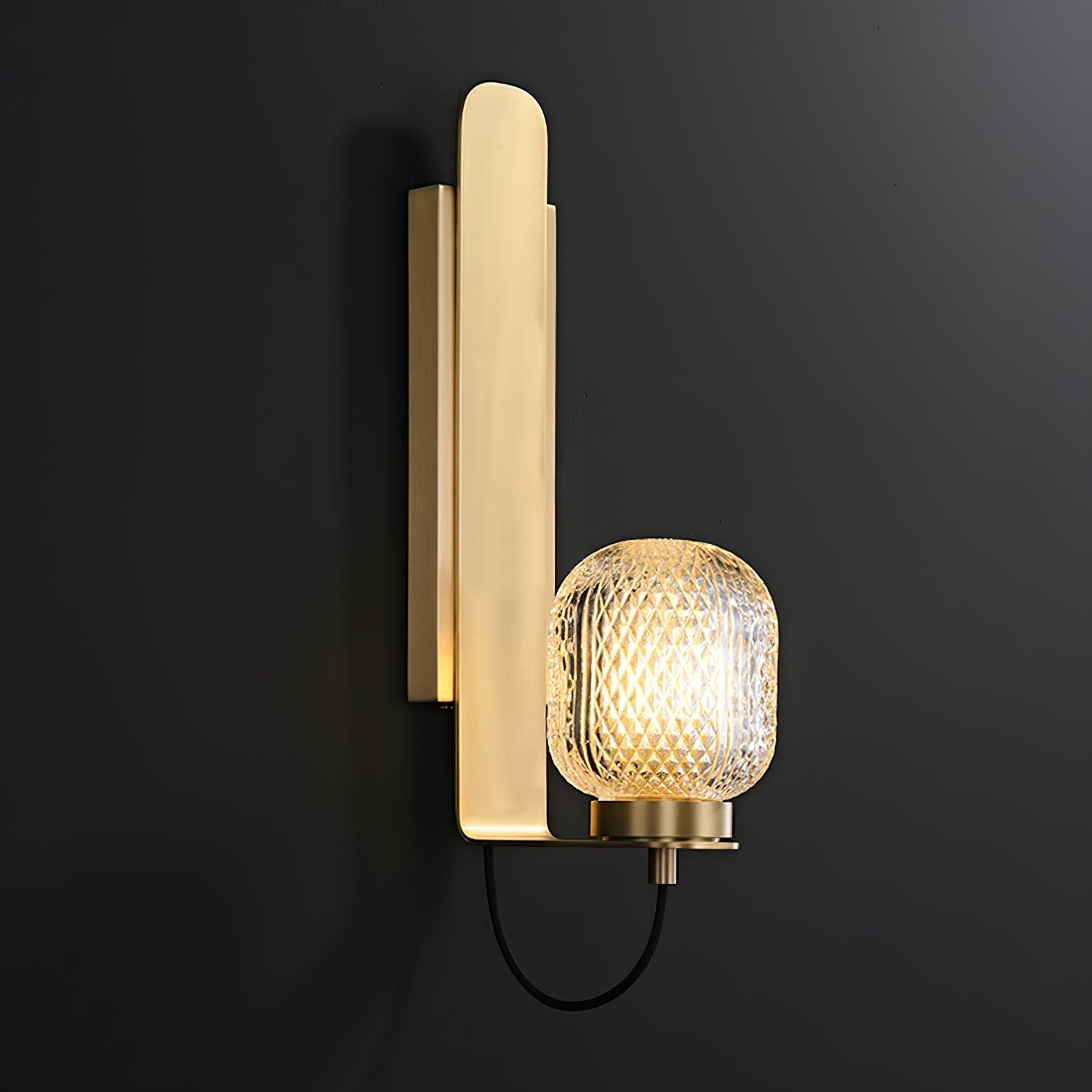 Ison Modern Brass Wall Sconce with Opaque Glass Shade Indoor Light Set of 2