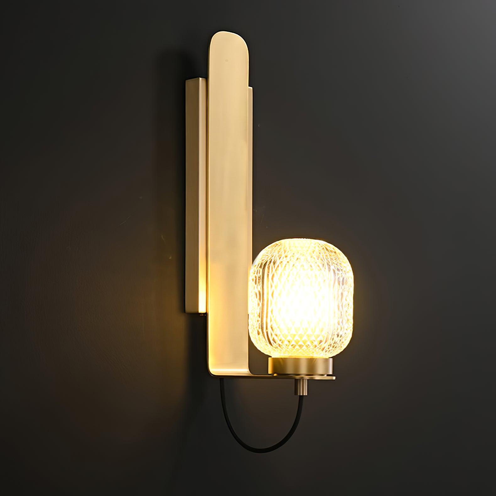 Ison Modern Brass Wall Sconce with Opaque Glass Shade Indoor Light Set of 2