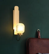 Ison Modern Brass Wall Sconce with Opaque Glass Shade Indoor Light Set of 2