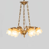 italian-aged-brass-putti-statuette-pendant-light-with-frosted-glass-globes