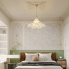 Italian Style Crystal Tassel Pagoda Chandelier Chrome Pendant Light with 3 Color Dimming