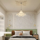 Italian Style Crystal Tassel Pagoda Chandelier Chrome Pendant Light with 3 Color Dimming