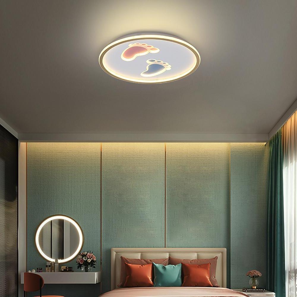 Modern Footprint Design LED Ceiling Light Nordic Metal Flush Mount for Bedroom Playroom