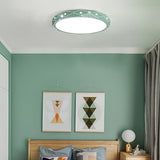 Modern Slim LED Flush Mount Ceiling Light Round Drum Metal Fixture for Home