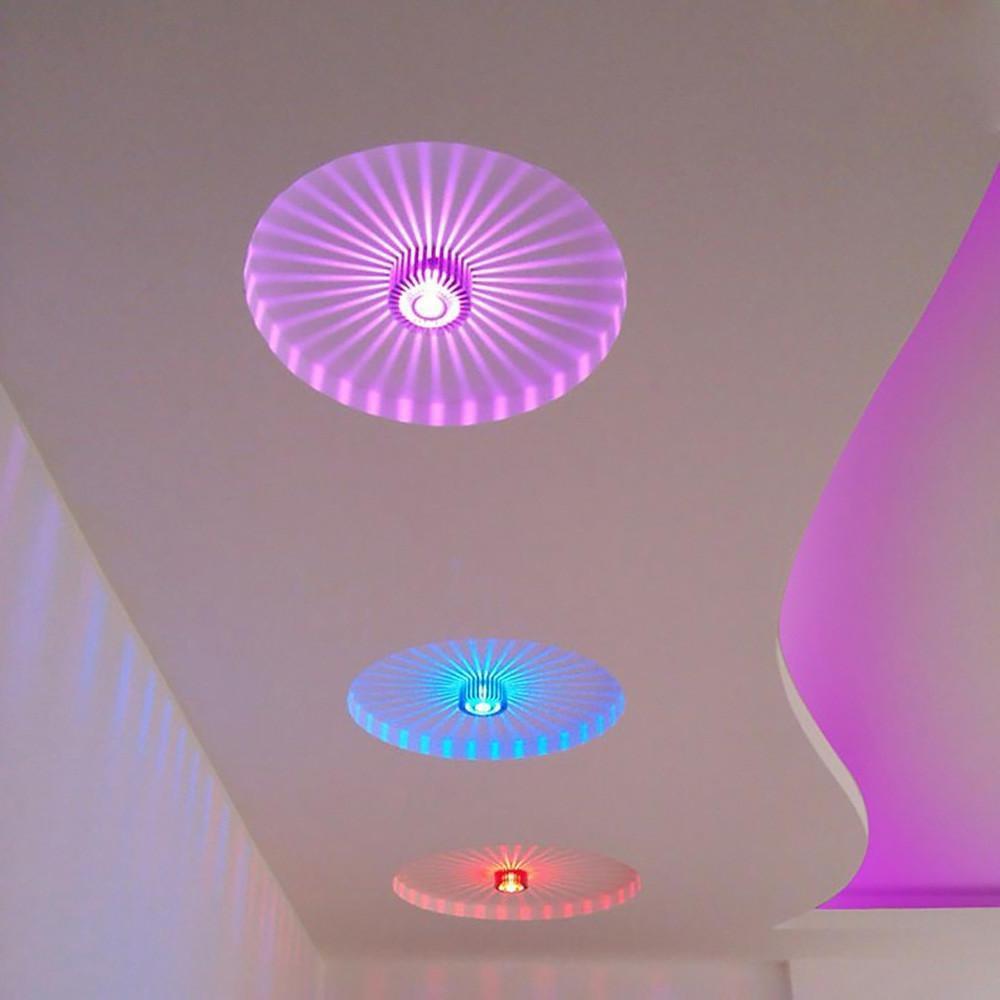 Modern Geometric Dual Color LED Flush Mount Ceiling Light 4 Inch Small Ambient Lamp