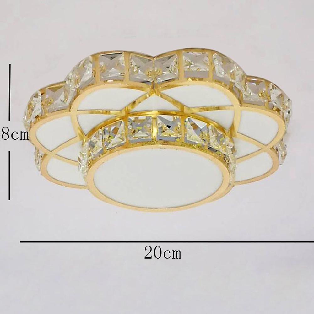 Modern Flower Crystal LED Flush Mount Ceiling Light for Entryway and Hallway Decor