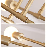 Modern 6 Light Globe Sputnik Semi Flush Mount Ceiling Light Fixture for Living Room Bedroom