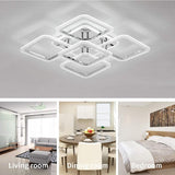 Modern Geometric LED Flush Mount Ceiling Lamp 5 Square Acrylic Light Fixture for Living Room