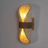 Japanese Style Handwoven Rattan Wood LED Wall Sconce Up and Down Lighting Fixture
