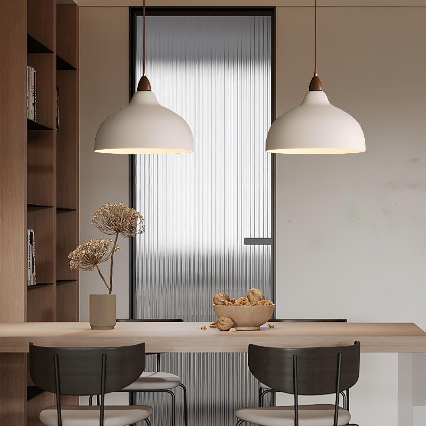 Japanese Style Natural Wood Pendant Light for Minimalist Interior Decor