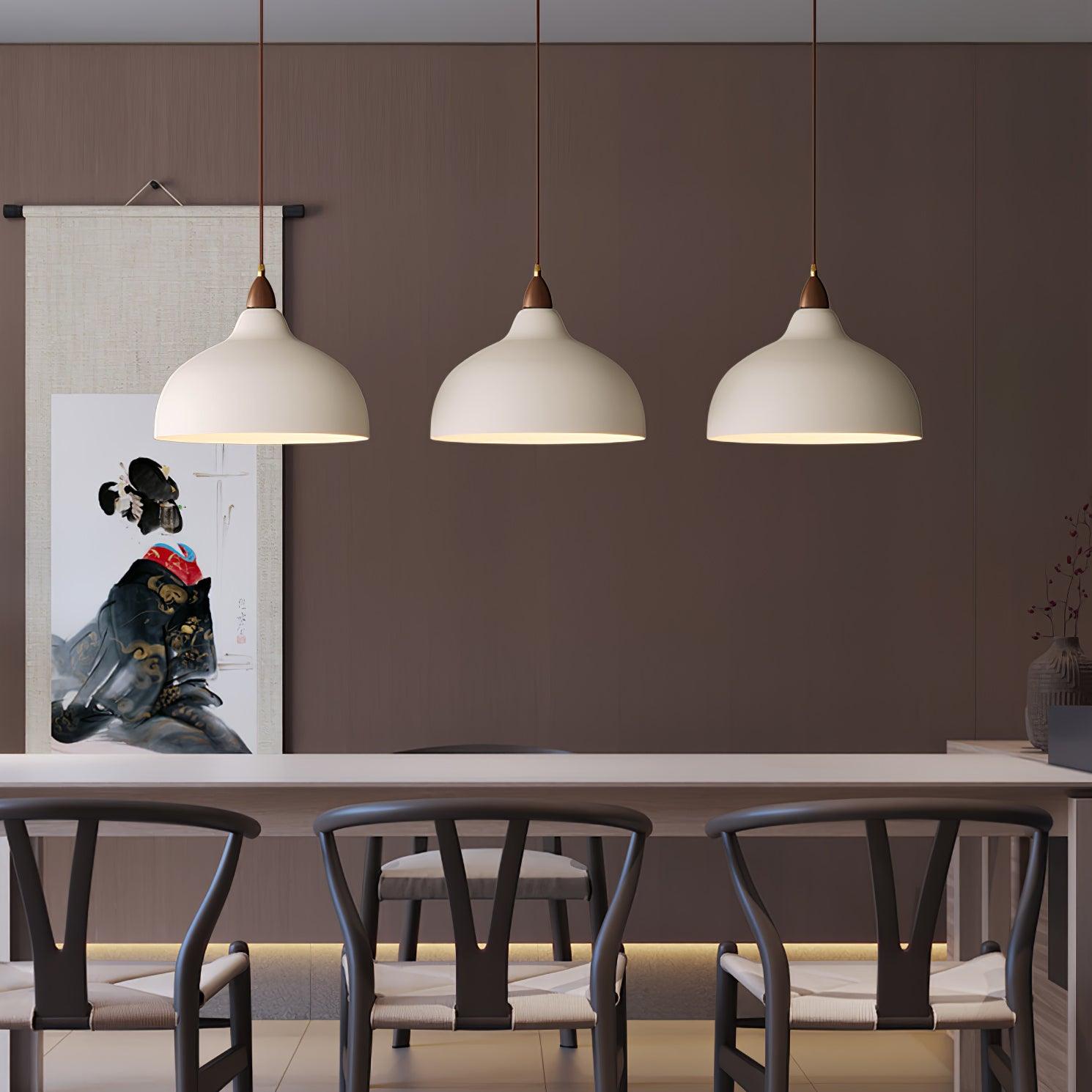 Japanese Style Natural Wood Pendant Light for Minimalist Interior Decor