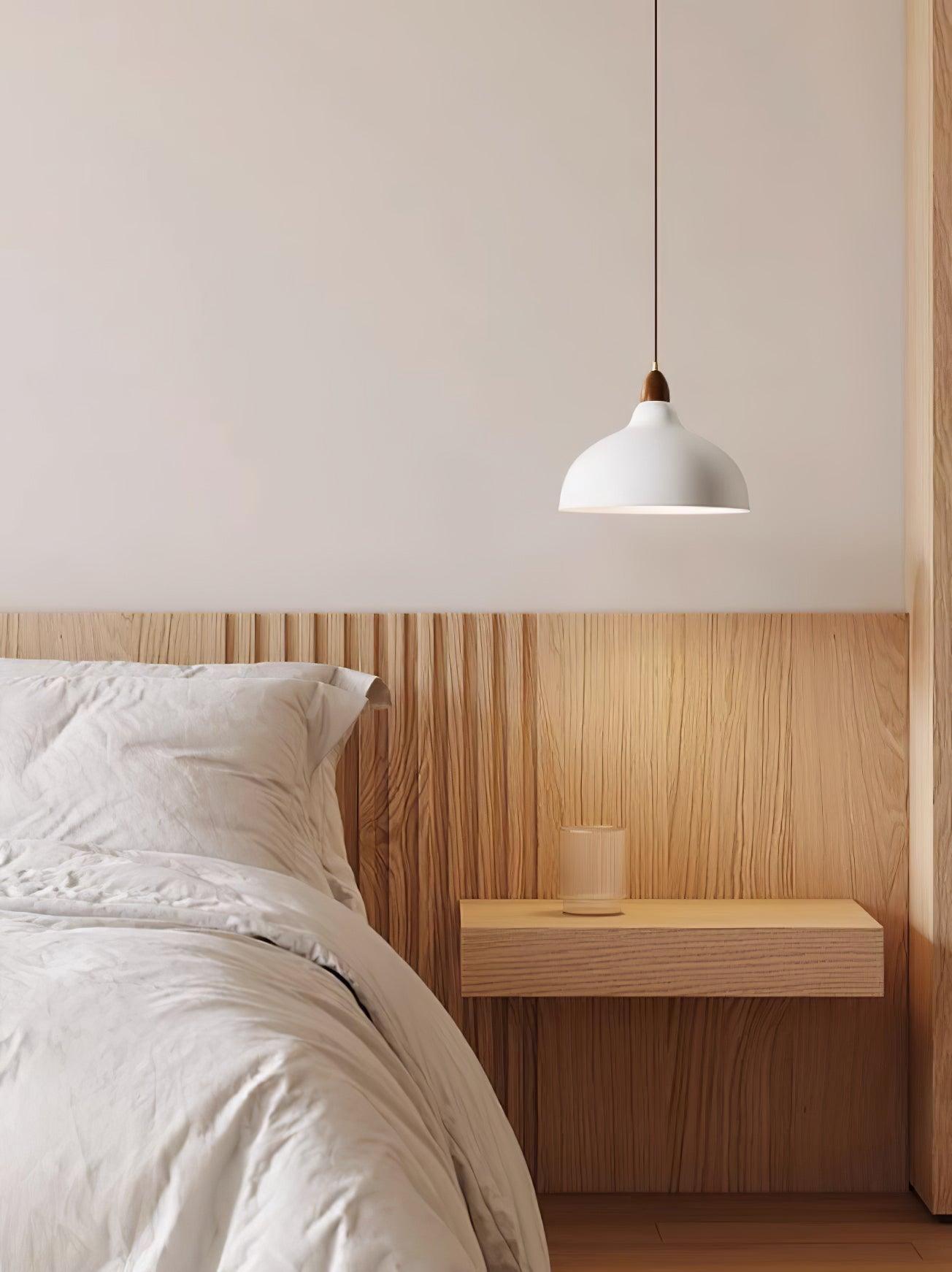 Japanese Style Natural Wood Pendant Light for Minimalist Interior Decor
