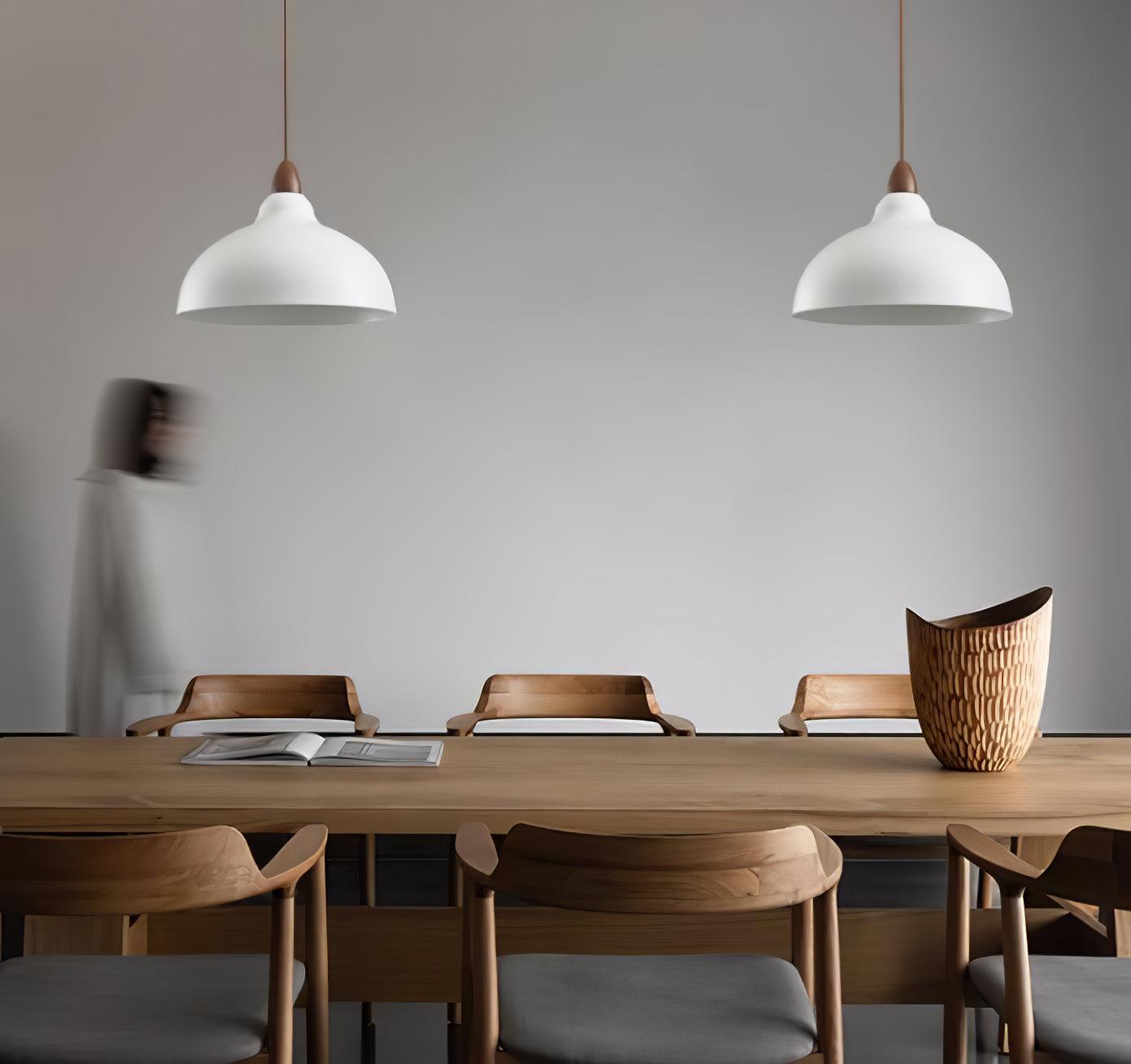 Japanese Style Natural Wood Pendant Light for Minimalist Interior Decor