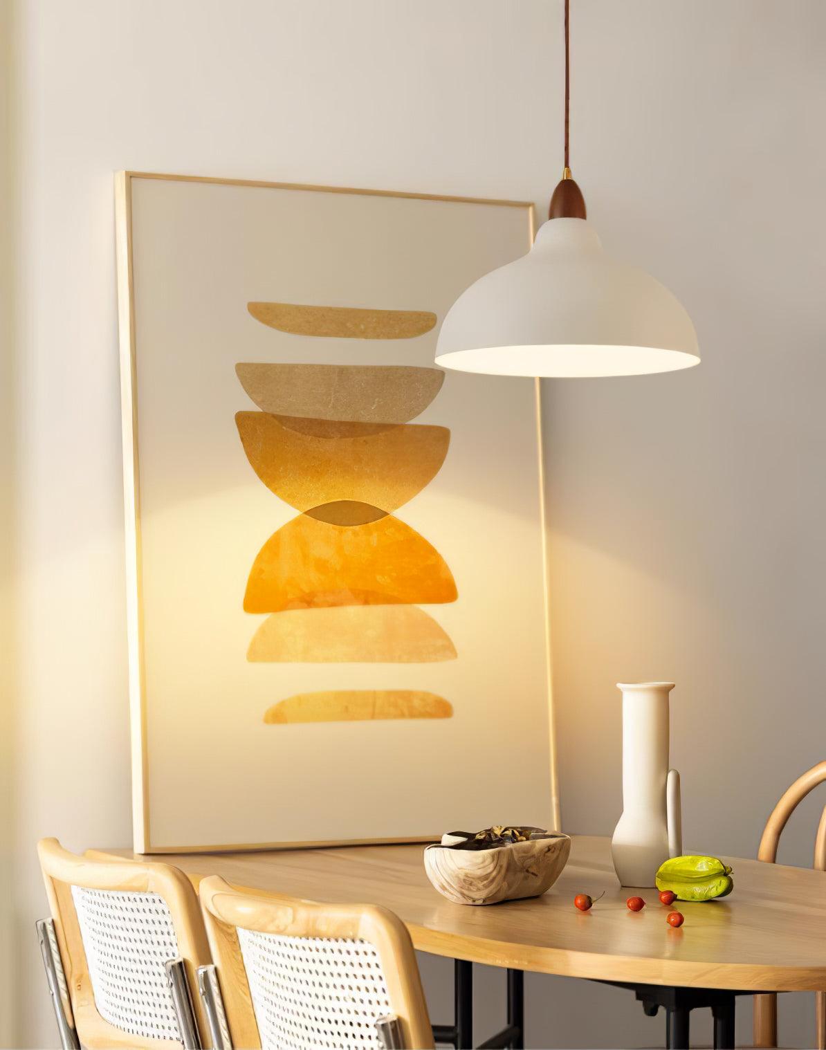 Japanese Style Natural Wood Pendant Light for Minimalist Interior Decor