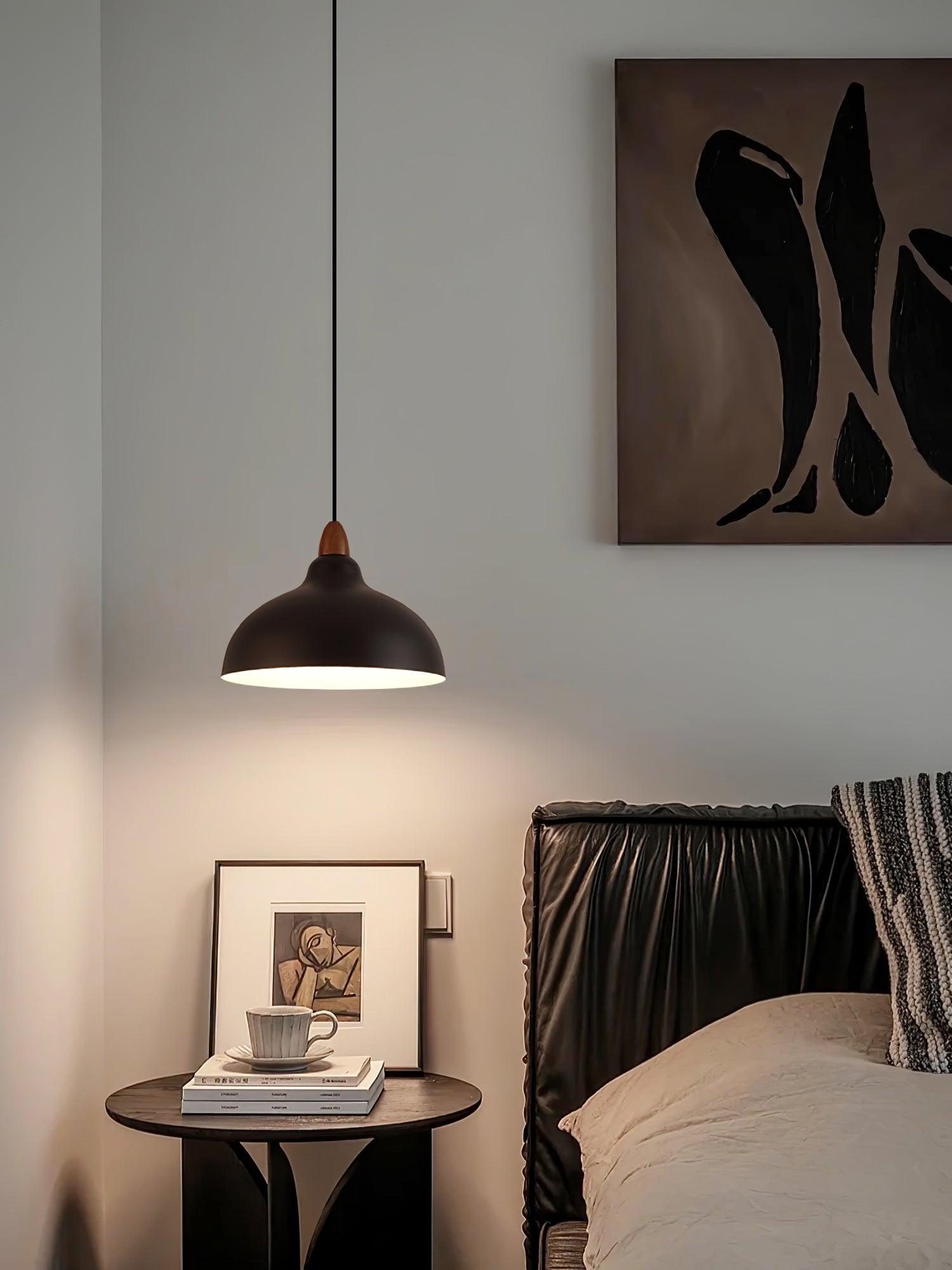 Japanese Style Natural Wood Pendant Light for Minimalist Interior Decor