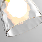 Japanese Style Round Glass and Wood Pendant Light Minimalist Small Chandelier Ceiling Lamp
