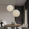 Japanese Style Wabi Sabi Silk Fabric Ball Chandelier Modern LED Pendant Light for Dining Room