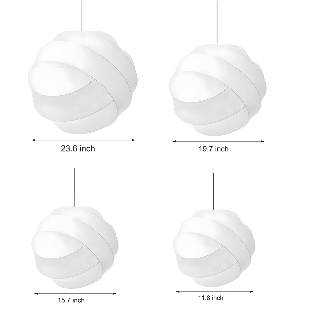 Japanese Style Wabi Sabi Silk Fabric Ball Chandelier Modern LED Pendant Light for Dining Room