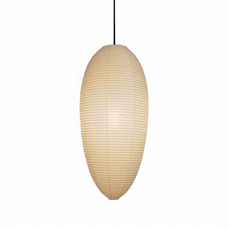 Japanese Style Washi Paper Chestnut Pendant Light Mulberry Paper Hanging Lamp for Modern Living Room