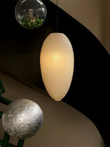Japanese Style Washi Paper Chestnut Pendant Light Mulberry Paper Hanging Lamp for Modern Living Room