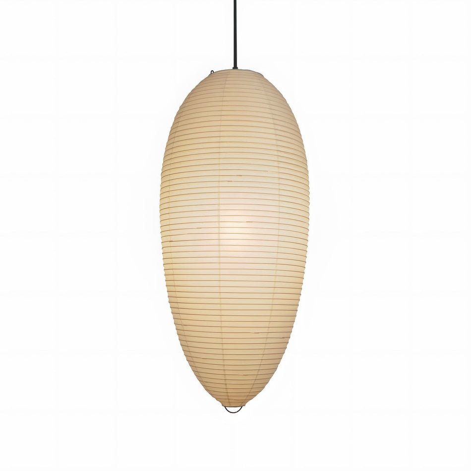 Japanese Style Washi Paper Chestnut Pendant Light Mulberry Paper Hanging Lamp for Modern Living Room