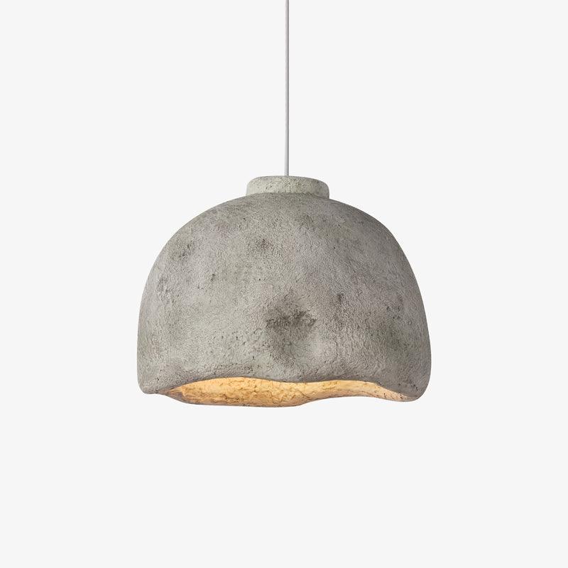 Japanese Wabi Sabi Resin Bell Pendant Light Minimalist Texture Hanging Ceiling Fixture for Dining Room