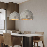 Japanese Wabi Sabi Resin Bell Pendant Light Minimalist Texture Hanging Ceiling Fixture for Dining Room