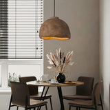 Japanese Wabi Sabi Resin Bell Pendant Light Minimalist Texture Hanging Ceiling Fixture for Dining Room