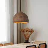 Japanese Wabi Sabi Resin Bell Pendant Light Minimalist Texture Hanging Ceiling Fixture for Dining Room