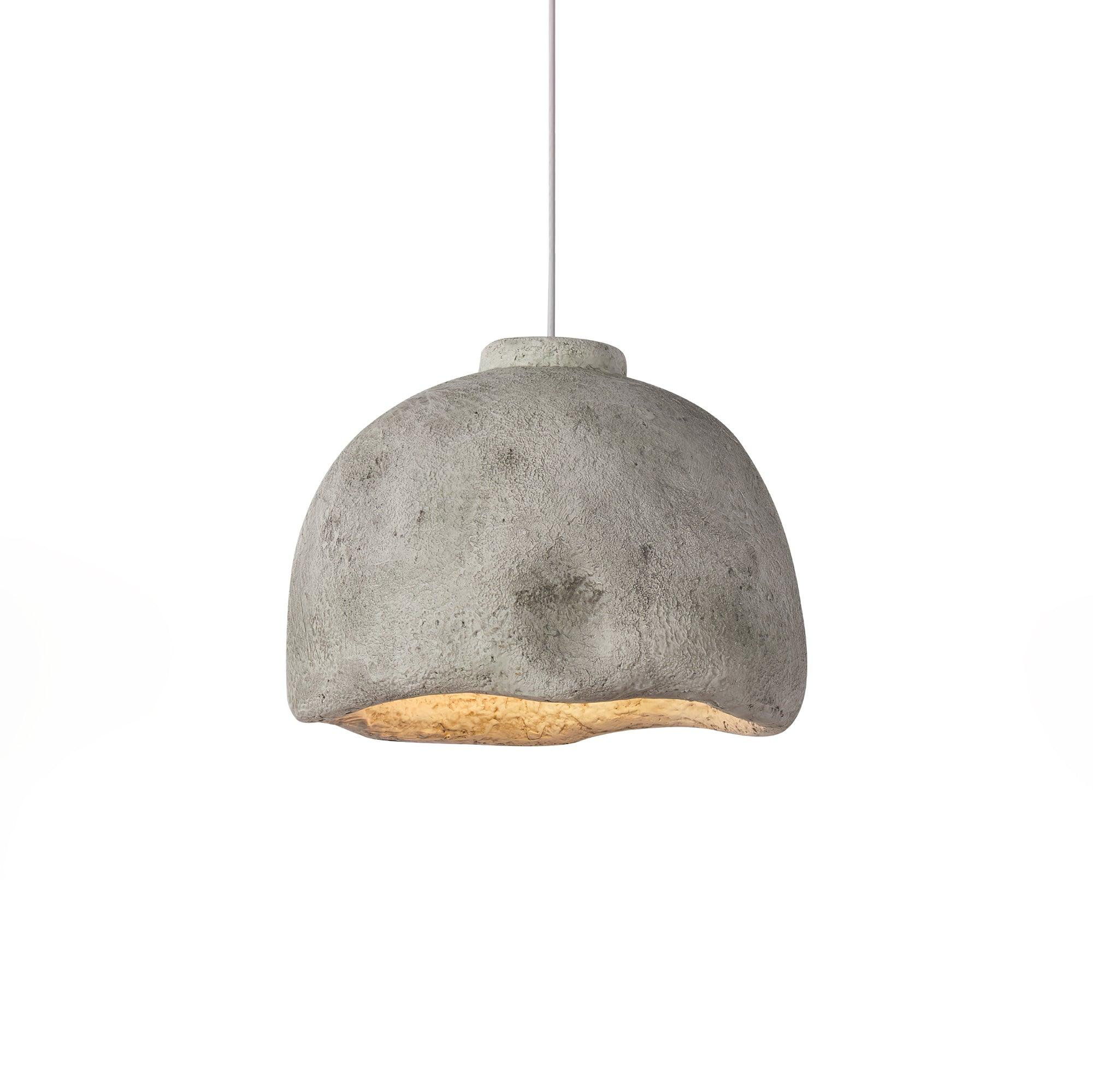 Japanese Wabi Sabi Resin Bell Pendant Light Minimalist Texture Hanging Ceiling Fixture for Dining Room