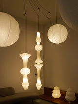 Japanese Washi Paper Hanging Pendant Light Handcrafted Mulberry Paper Swag Lamp for Modern Interiors